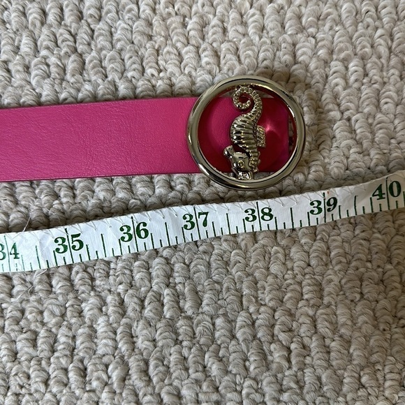 Talbots Leather Seahorse Reversible Belt Pink Gold - Picture 5 of 5
